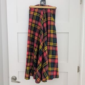 057_Plaid Women's Skirt in Red, Yellow, and Green